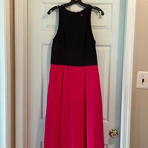Full length gown, pink/black